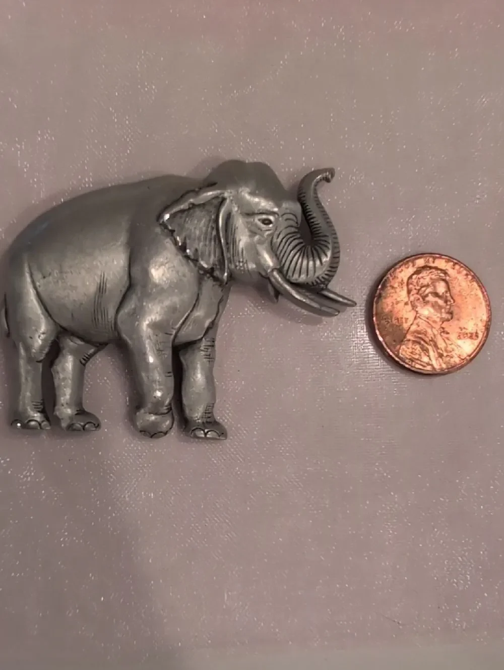 Vintage JJ Jonette Silver Tone Elephant Brooch Pin